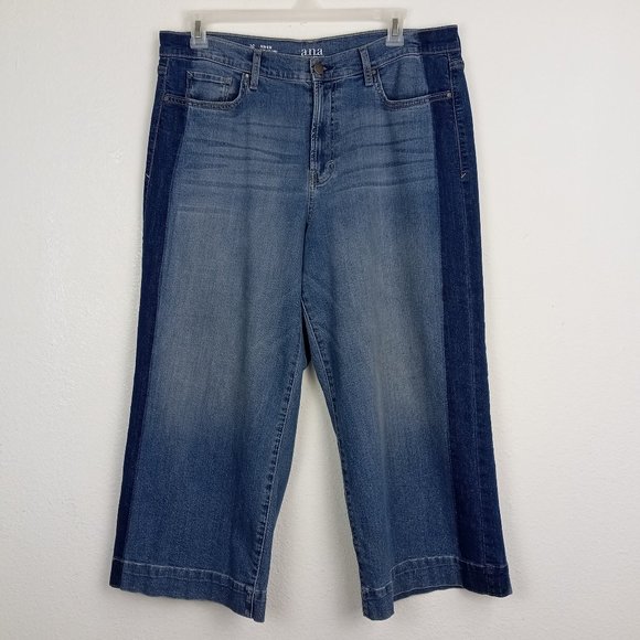 a.n.a Jeans Ana Womens High Rise Wide Leg Crop Jeans Size 6 Two
